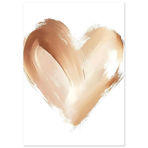 Artfulprints  Warm bruin hart   poster A4 21x29.7 cm - vtwonen shop