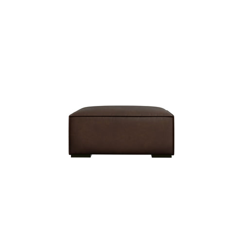 Cosmopolitan Design - Poef Turin echt leer donkerbruin - 100x100x39cm