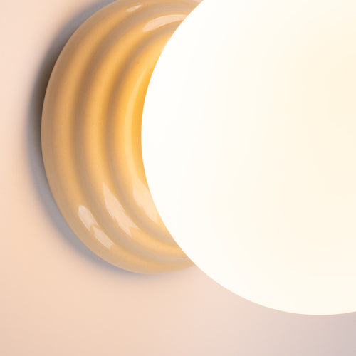 Sollux Lighting Wandlamp ZORI beige IP44 - 12x16x12cm