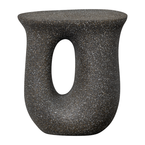 WOOOD bijzettafel met spikkels Mason - Magnesium - Zwart - 45x42x33