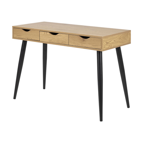 Lisomme Keet houten bureau naturel - met 3 lades - 110 x 50 cm - vtwonen shop