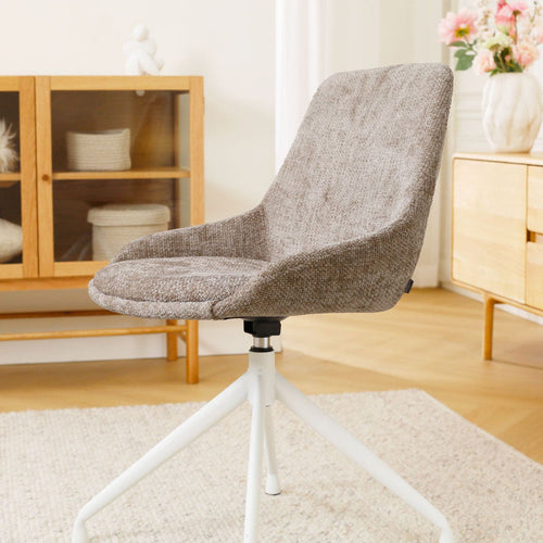 Nolon Nola-Isa Eetkamerstoel Bruin - Draaibaar Wit Onderstel - vtwonen shop