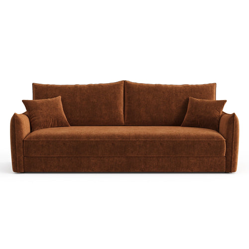 Sia Home - Rechte bank PLUME - Fluweel met structuur - Terracotta - 213.5cm