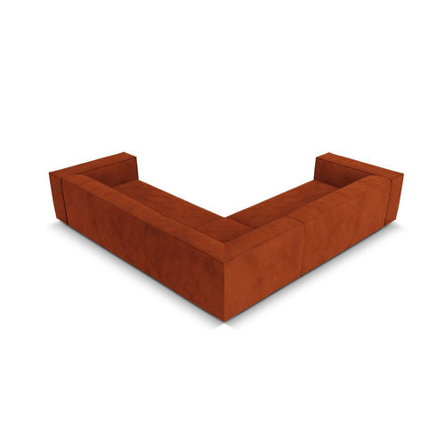 Cosmopolitan Design - Symmetrische hoekbank Turin 5-zits, structurele stof terracotta - 280x280x68cm