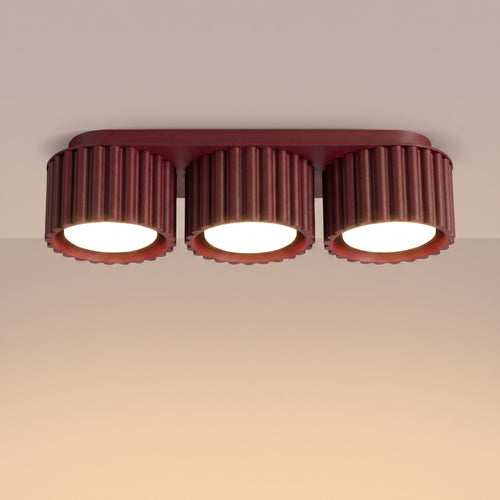 Sollux Lighting Plafondlamp AURA 3 bordeaux Gx53 - 32,5x10x8cm