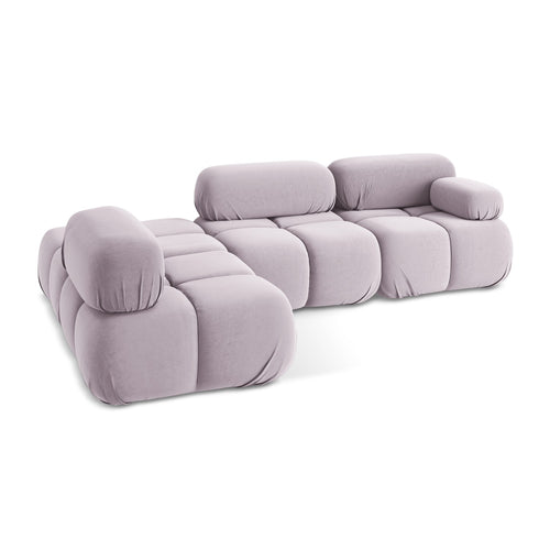 LaMiaSofa hoekbank links Sanremo - velours - lavendel - 285x190x70