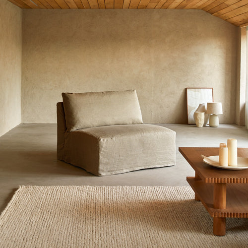 Tikamoon Modulaire loungestoel in natuurlijk linnen - Naturel - vtwonen shop
