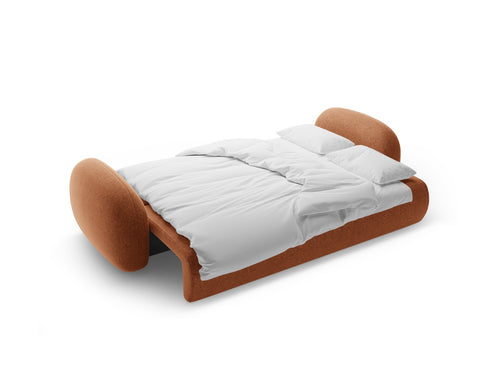 Cosmopolitan Design Slaapbank met opbergdoos Tonale 3-zits, chenille baksteen - 105x262x88cm