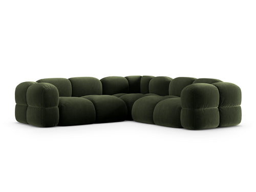 Cosmopolitan Design Hoekbank Loretto 4-zits, flueel groente - 250x250x68cm