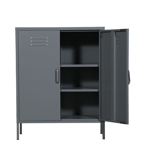 MaximaVida metalen lockerkast Finn 80 x 40 x 102 cm muisgrijs - 2 schappen - vtwonen shop