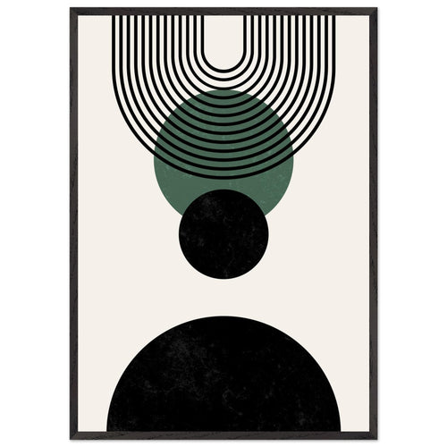 Artfulprints Poster met Lijst Boho wall art - Boho arches   - 70x100 cm - Zwart / Wit