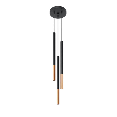 Sollux Lighting Hanglamp MOZAICA 3P zwart/koper - 20x20x90cm