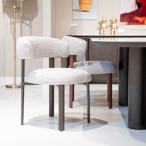 DÉJA Living Eetkamerstoel Alamo - Beige/Brons - Set van 2