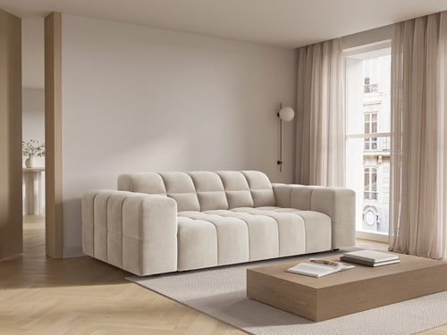 Cosmopolitan Design Bank Chicago 2-zits, flueel lichtbeige - 102x178x78cm