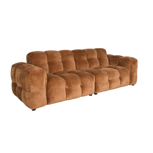 Dutchbone Hackman 3-zitsbank Velours Cognac Bruin - vtwonen shop