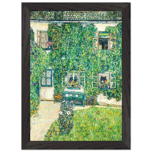 Artfulprints Poster met Lijst Gustav Klimt - The house of Guardaboschi   - A4 21x29.7 cm - Groen
