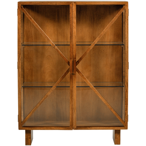WOOOD kast 2-deurs Kella - Mango Hout - Naturel - 132x100x44
