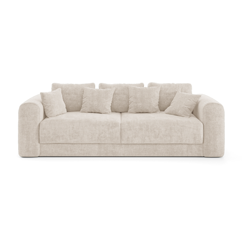 Sia Home - Slaapbank met opbergruimte, notenhout RIO - kruisbinding crème 250cm