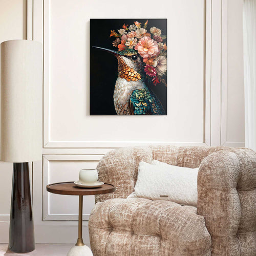 Reinders schilderij Kolibrie met bloemenkroon - 40x50cm