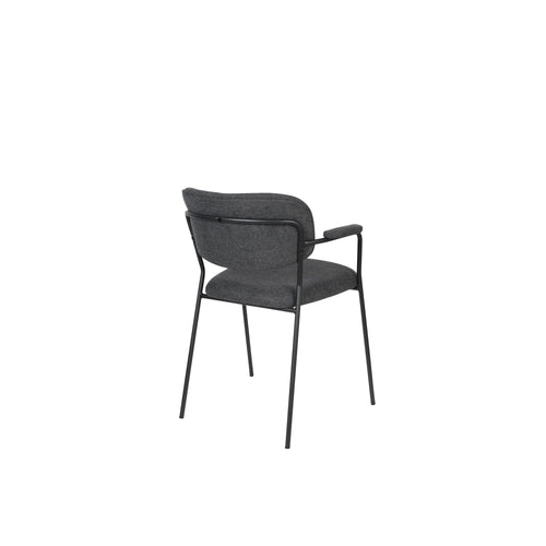 Housecraft Living Jolien Eetkamerstoelen armleuning Zwart/Donkergrijs - Set van 2 - vtwonen shop