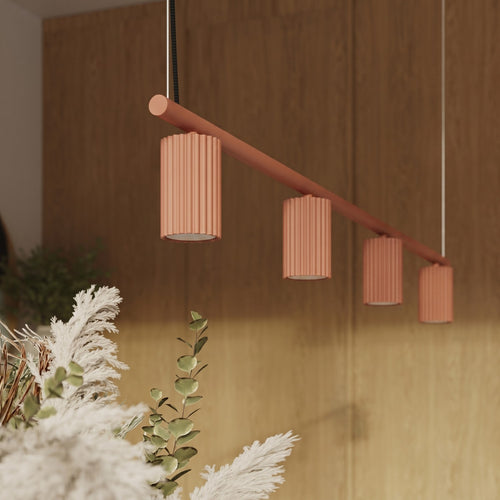 Sollux Lighting Kroonluchter KARBON 4 rode oker - 122x6,5x212cm