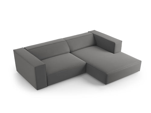 Cosmopolitan Design rechter hoekbank Arendal 3-zits, flueel, cement - 166x224x70cm