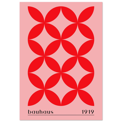 Artfulprints Poster met Lijst Bauhaus - 1919   - 70x100 cm - Rood