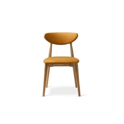 Set van 2 fluwelen stoelen Rina flueel mosterd - 48x47.5x79cm
