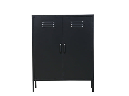 MaximaVida metalen lockerkast Finn 80 x 40 x 102 cm zwart - 2 schappen - vtwonen shop