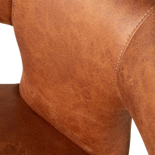 WOOOD eetkamerstoelen Permit - Leerlook - Cognac - Set van 6