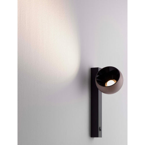Nova Luce LUSA Leeslamp voor aan de muur, champagne goud, zwarte LED 10W 644lm 3000K, aan/uit-schakelaar