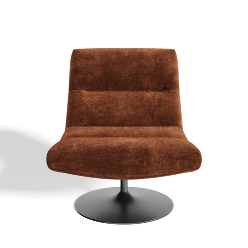 Premium Interiors - Draaistoel ROMA - velours met structuur terracotta 77cm