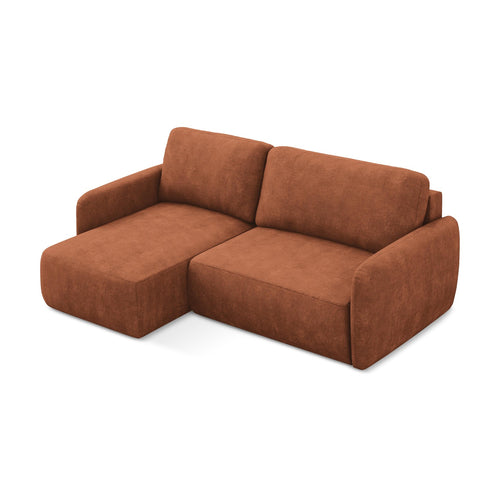 LaMiaSofa hoekbank links Corle - chenille stof - terracotta - 207x148x86