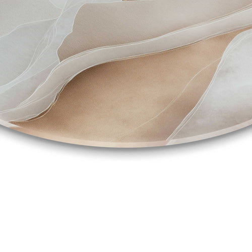 Reinders Zon achter de bergen glasschilderij -  beige - kantoor - Ø 50cm