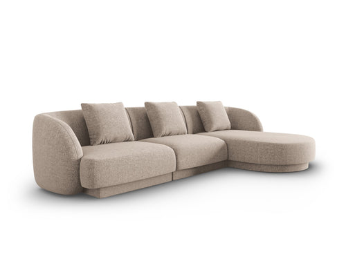 Cosmopolitan Design rechter hoekbank Tulum 4-zits, chenille, beige - 156x255x70cm