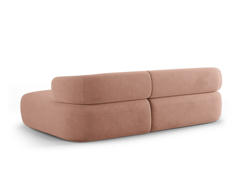 Micadoni rechter hoekbank Jenny 5-zits, flueel terracotta - 145x225x73cm