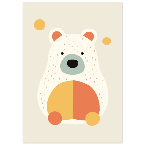 Artfulprints  Beertje kleur   poster A4 21x29.7 cm - vtwonen shop