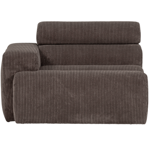 WOOOD 1-zits element bank arm rechts Novi - Ribstof - Grijsbruin - 86x109x113 - vtwonen shop