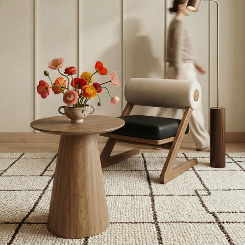 Furnhouse ronde salontafel Tango - Natuurlijk eikenhout - Ø 45 cm