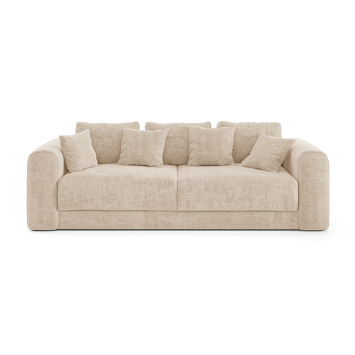 Sia Home - Slaapbank met opbergruimte, notenhout RIO - kruisbinding beige 250cm