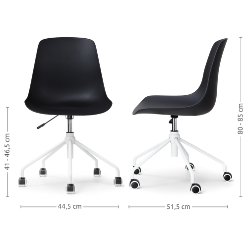 Nolon Nout-Pip Bureaustoelen Set van 2 - Zwart - Wit Onderstel - vtwonen shop