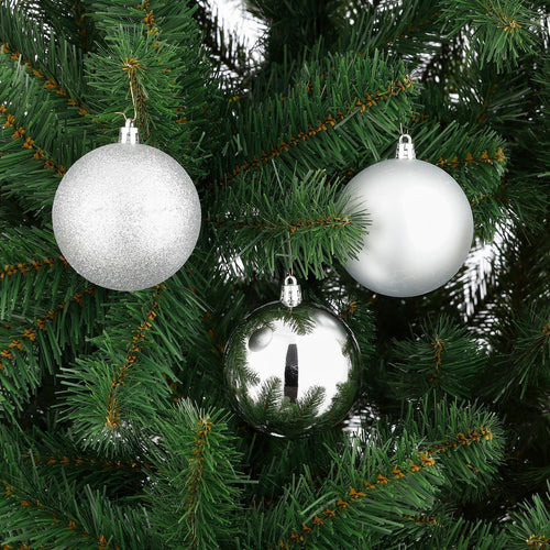 House of Seasons Plastic Kerstballen Set - 46 Stuks - Ø4/6/8 cm - Zilver