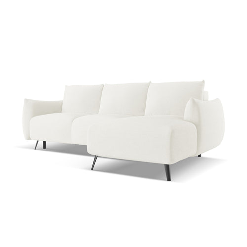 LaMiaSofa hoekbank rechts Genova - chenille stof - wit - 242x162x86