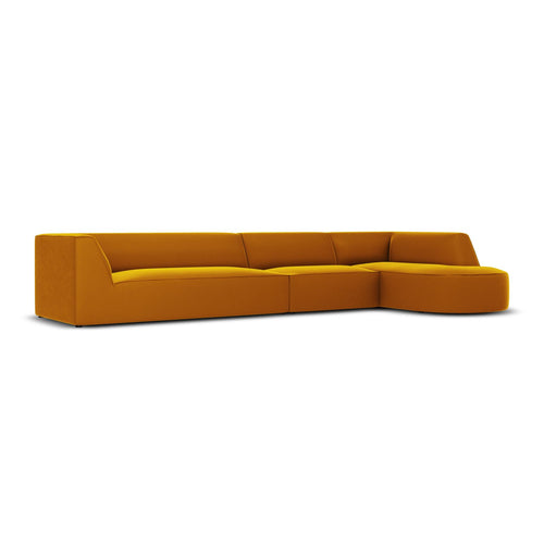 Cosmopolitan Design - Modulaire hoekbank rechts Siena 5-zits, flueel geel - 180x366x69cm