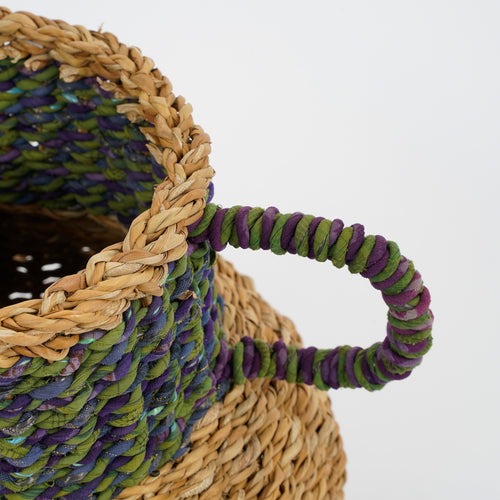 Mica Decorations Cambridge Decoratieve Vaas - H28 x Ø25 cm - Zeegras - Groen