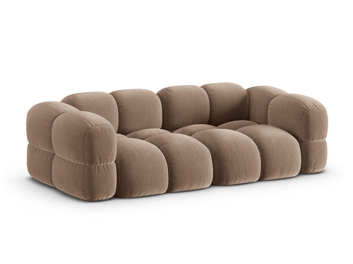 Cosmopolitan Design Bank Loretto 4-zits, flueel donkerbeige - 100x250x68cm