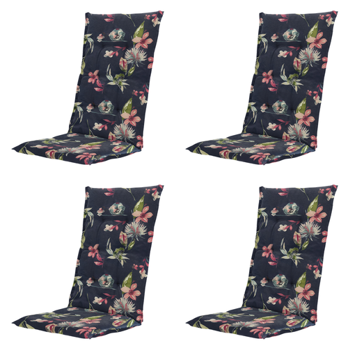 Madison tuinstoelkussen hoge rug Cato - blauw - 123x50x5cm - set van 4