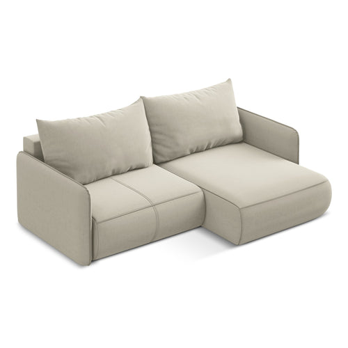 LaMiaSofa hoekbank rechts Palermo - velours - parel - 207x148x86