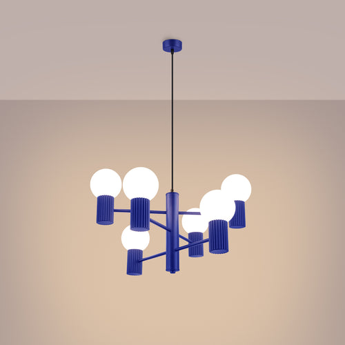 Sollux Lighting Kroonluchter HALO 6 ultramarijn - 64x64x230cm
