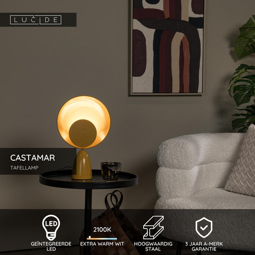 Lucide tafellamp CASTAMAR - Geïntegreerde LED - Okergeel